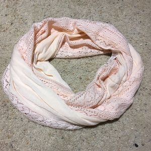 Pink lace cowl